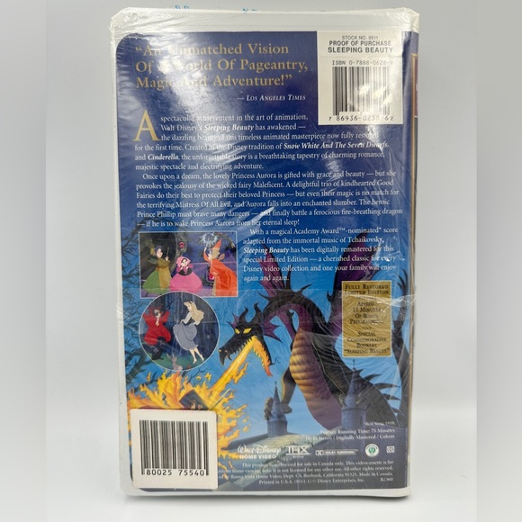 Sleeping Beauty (Limited Edition) (VHS, 1997) Walt Disney's Masterpiece - SEALED - Picture 4 of 4